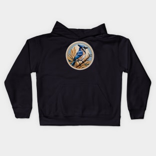 Blue Jay Embroidered Patch Kids Hoodie